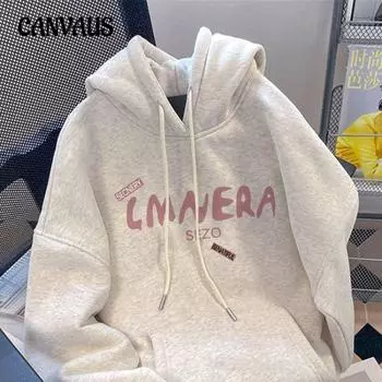 Толстовка с капюшоном, осенние и зимние толстовки с капюшоном, женские толстовки с капюшоном больших размеров, утепленный топ для пар M белый