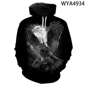 Толстовка с капюшоном Owl Cute Animal Series с принтом 3D Diy, модная толстовка Four Seasons, мужская и женская толстовка с капюшоном для пары с длинным рукавом S