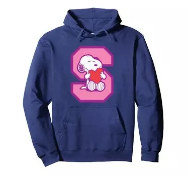 Толстовка с капюшоном PEANUTS Snoopy S Hug Love Heart синий