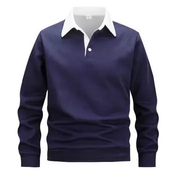Толстовка с капюшоном Polo Collar Trendy Men s Hoodie Casual Universal Pullovers & Long Sleeves Men s Sweatshirts S темно-серого
