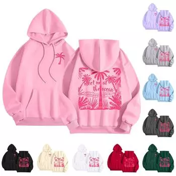 Толстовка с капюшоном Puff, женская, свободного покроя, с длинным рукавом, с принтом на осень, повседневный пуловер с карманами L бежевый