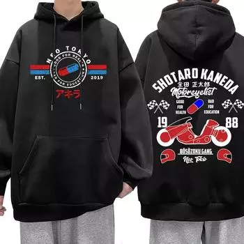 Толстовка с капюшоном японского аниме «Акира Нео Токио» Shotaro Kaneda, толстовки с принтом «Манга», Harajuku, модная толстовка с капюшоном большого размера, уличная одежда XL
