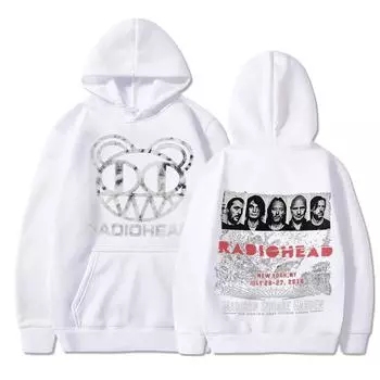 Толстовка с капюшоном Radiohead Vintage Print для мужчин, свободные хлопковые толстовки с капюшоном, хип-хоп-линия в стиле нью-йоркского тура, рок-группа, музыкальный альбом, свитшот S