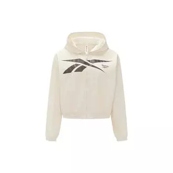 Толстовка с капюшоном Reebok Solid Color Logo Zip-Up Jacket Women Jackets Off-White 23FRC106WGW2 S