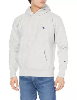 Толстовка с капюшоном Reverse Weave Ветрозащитная Водоотталкивающая Удерживающая Тепло Увлажняющая One Point Logo REVERSE WEAVE Серебристо-серый M [Champion] (р)