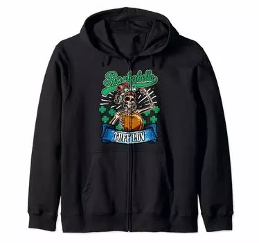 Толстовка с капюшоном Rockabella Tuff Luv Rockabilly Girl ко Дню Святого Патрика в стиле пин-ап чёрный