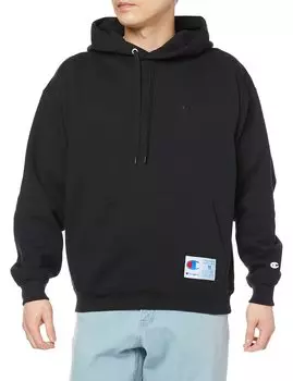 Толстовка с капюшоном с надписью Script Logo Loose Fit Hooded Sweatshirt Action Style Black S [Champion] C3-V107 Men s чёрный