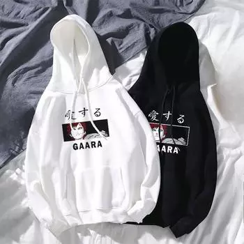 Толстовка с капюшоном с принтом аниме Y2K для мужчин и женщин, осень/зима S белый