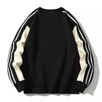 Толстовка с капюшоном Splicing Three Bar Pull Tab с круглым вырезом для мужчин, универсальная и свободная основа 8XL