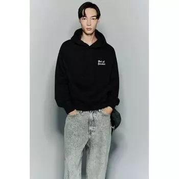 Толстовка с капюшоном свободного кроя с принтом HM черного цвета Out Of Service XS