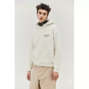 Толстовка с капюшоном свободного кроя с принтом HM белого цвета, бледнее Mo S XS
