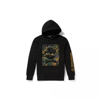 Толстовка с капюшоном Timberland с камуфляжным принтом, флисовая, повседневная, мужская, черная A2CN5-001 S