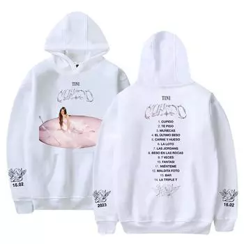 Толстовка с капюшоном Tini Stoessel Cupido Album Merch Tini Tour с длинным рукавом уличная одежда для мужчин и женщин с капюшоном модная одежда с пуловером S