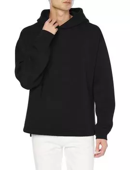 Толстовка с капюшоном, трикотажная картонная вязка, разрез, реглан, ЧЕРНАЯ, S [Beam Slights] Мужская чёрный