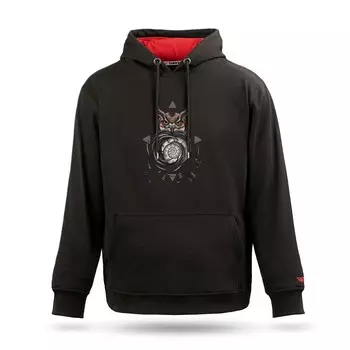 Толстовка с капюшоном унисекс с принтом «Сова и время»