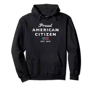 Толстовка с капюшоном US Citizen 2019 Est Proud American Patriotic с флагом США