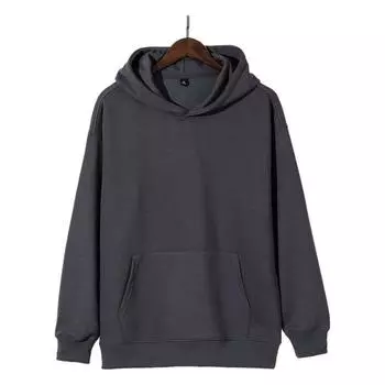 Толстовка с капюшоном в европейском стиле с заниженной линией плеч, плотностью 320 г, облегающий крой на весну и осень, пуловер с петлями, свободная толстовка с капюшоном S