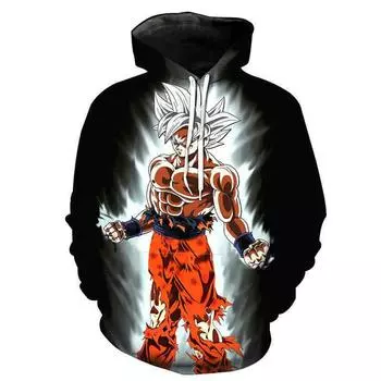 Толстовка с капюшоном в стиле аниме Dragon Ball Goku, модная повседневная толстовка с капюшоном с 3D-принтом, унисекс, с длинным рукавом S