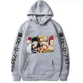 Толстовка с капюшоном в стиле аниме «My Hero Academia» для мужчин и женщин, принтованный свитер Shigaraki Tomura для мужчин и женщин, одежда Harajuku для мужчин и женщин XS чёрный