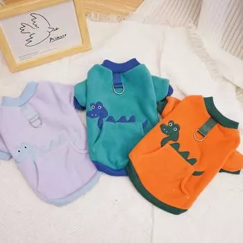 Толстовка с капюшоном в стиле пэчворк с цветным принтом для домашних животных, осенне-зимняя толстовка с капюшоном из толстого флиса, пальто для домашних животных, одежда для маленьких собак с плюшевым мишкой S