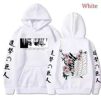 Толстовка с капюшоном в стиле японского аниме «Атака титанов» с графическим принтом AOT, уличная одежда в стиле Харадзюку, унисекс S