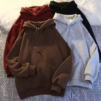 Толстовка с капюшоном в стиле ретро для пар с принтом букв и завязками на завязках, свободная, с капюшоном и карманом, хип-хоп, унисекс, школьная спортивная толстовка с капюшоном L вино красного