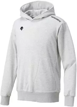 Толстовка с капюшоном, впитывающая пот, эластичная, простая, классическая, тренировочная, командная, серая, размер S [DESCENTE] для мужчин серый