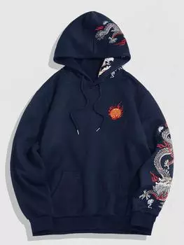 Толстовка с капюшоном ZAFUL Dragon Embroidery Y2K Aesthetic S