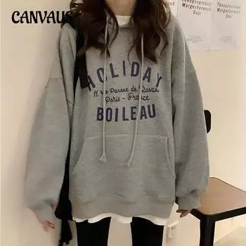 Толстовка с капюшоном женская большого размера осень-осень тонкий срез свободный прилив с капюшоном M красный