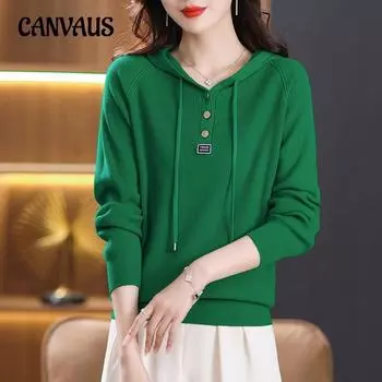 Толстовка с капюшоном, женская осенне-зимняя стареющая верхняя одежда с топами с капюшоном, вязаная взрывная толстовка One Size красный