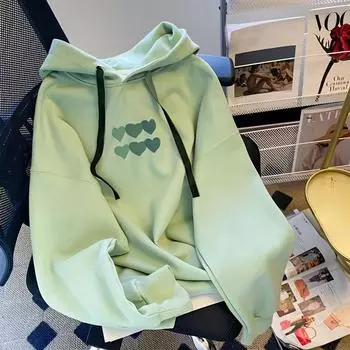 Толстовка с капюшоном, женская осенне-зимняя стеганая теплая удобная толстовка-пуловер с принтом, однотонные повседневные универсальные топы L белый