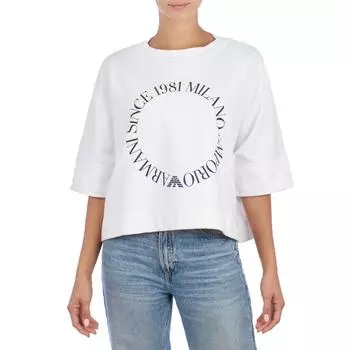 Толстовка с короткими рукавами и логотипом 3L2M7I Женщина M белый