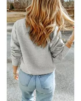 Толстовка с круглым вырезом Azura Exchange LOS ANGELES M серый