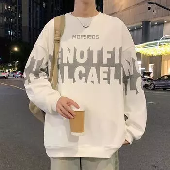 Толстовка с круглым вырезом для мужчин, новый весенне-осенний стиль, универсальная, для подростков, свободная куртка с длинными рукавами и принтом в клетку ананас M