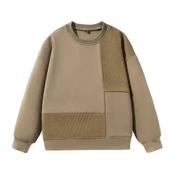 Толстовка с круглым вырезом для мужчин, осень, новый трендовый бренд, свободная повседневная внутренняя многослойная рубашка для мальчиков, осенне-зимняя футболка с длинными рукавами, топ M