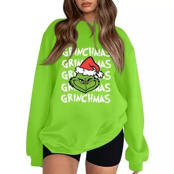 Толстовка с круглым вырезом для женщин, осенние графические толстовки для отпуска с длинным рукавом и заниженной линией плеч L