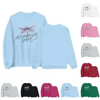 Толстовка с круглым вырезом для женщин, осенние графические толстовки для отпуска с длинным рукавом и заниженной линией плеч XL красный