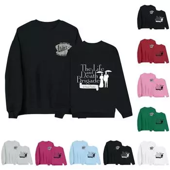 Толстовка с круглым вырезом для женщин, осенние графические толстовки для отпуска с длинным рукавом и заниженной линией плеч L чёрный