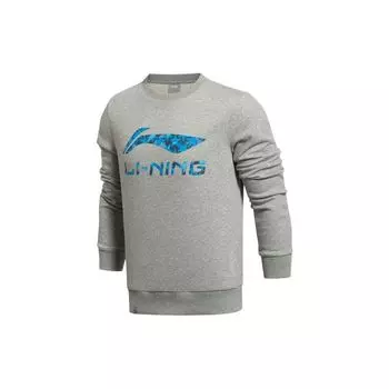 Толстовка с круглым вырезом и большим логотипом Li Ning, унисекс, серая YWDT229-1 M