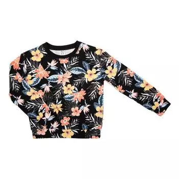 Толстовка с круглым вырезом и цветочным узором Детская ROXY 16 ans чёрный