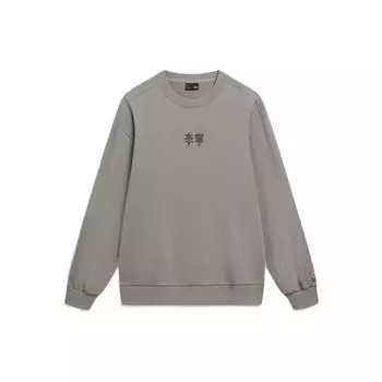 Толстовка с круглым вырезом и длинными рукавами Li Ning Sports Lifestyle Series с логотипом, унисекс, гранатово-желтая AWDT557-2 L