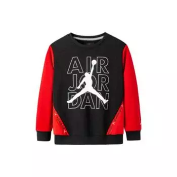 Толстовка с круглым вырезом и логотипом Jordan Alphabet, детские топы, черный JD2232016GS-001 M