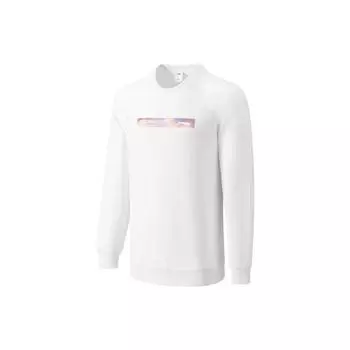 Толстовка с круглым вырезом и принтом букв Li Ning Badminton Series, стандартная белая AWDT841-1 L