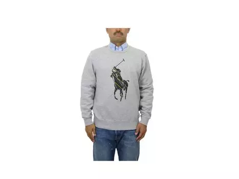 Толстовка с круглым вырезом и принтом Ralph Big Pony (Поло Лорен) Мужская 0102947-XXL-GREYHTR [Товар]