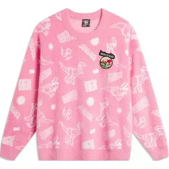 Толстовка с круглым вырезом Li Ning X Disney Hugging Dragon Sports Trend Series с принтом, унисекс, Xianxia-Pink AMBU212-3 M