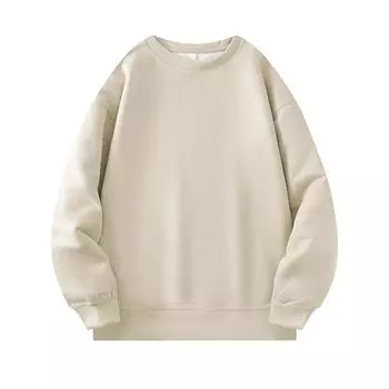 Толстовка с круглым вырезом, мужская, свободная и универсальная, однотонная, простая, для студентов и подростков, весна-осень, корейский стиль, модная замшевая куртка M