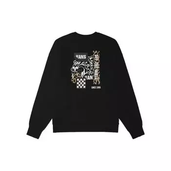 Толстовка с круглым вырезом с принтом Vans Alphabet, топы унисекс, черный VN0A7TRNBLK M