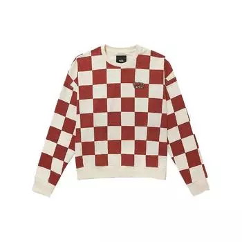 Толстовка с круглым вырезом в клетку Vans, топы унисекс, красный VN0A5H98YTW L