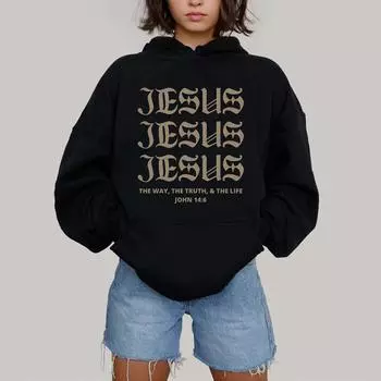 Толстовка с надписью «Любовь как Иисус», женский пуловер, толстовка с рисунком «Христианский Иисус», Harajuku, Библейская религиозная вера, толстовки с круглым вырезом S белый