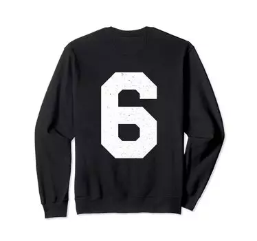 Толстовка с надписью «Number Block» из джерси №6 чёрный